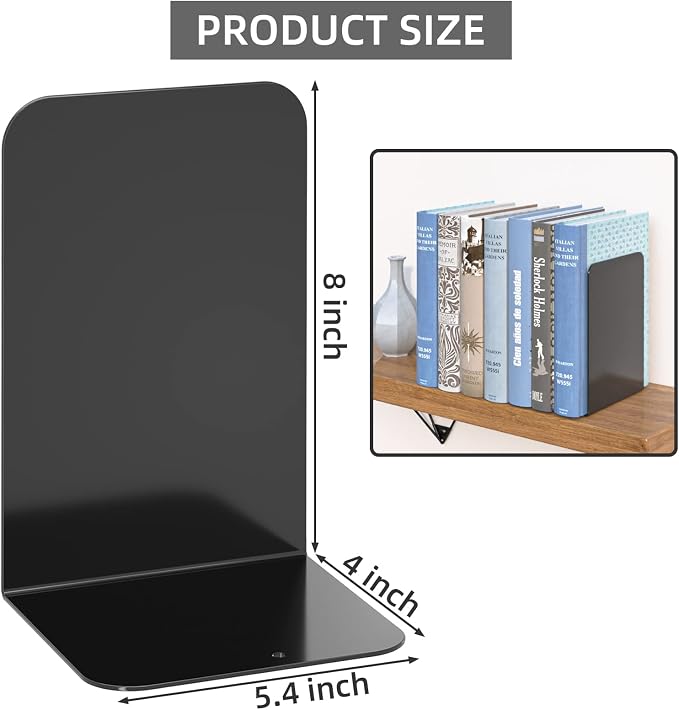 VFINE Bookends 1 Pair, Heavy Bookends - Image 2