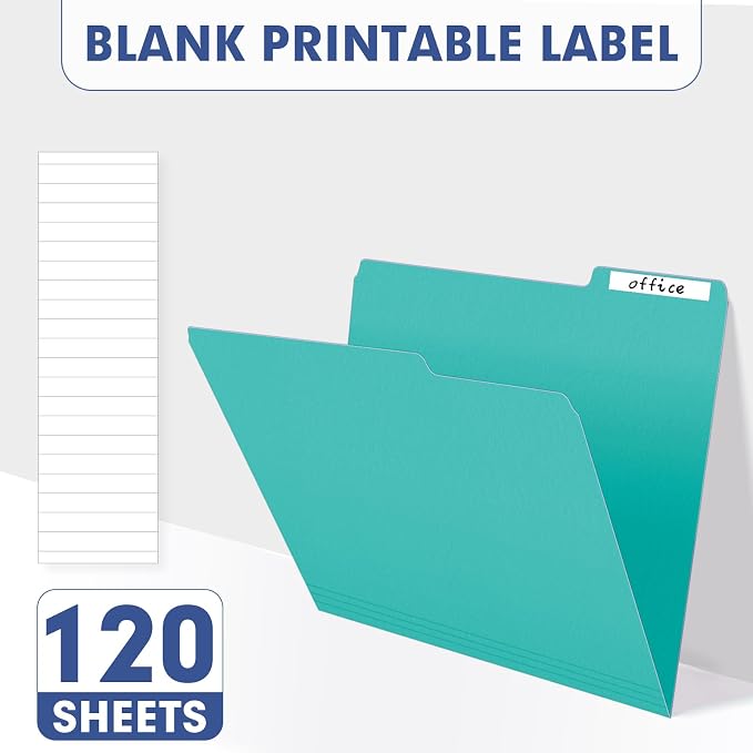 File Folder, PANDRI 120 Pack File Folder, 1/3 Cut Tab, Letter Size, Filing - Image 5