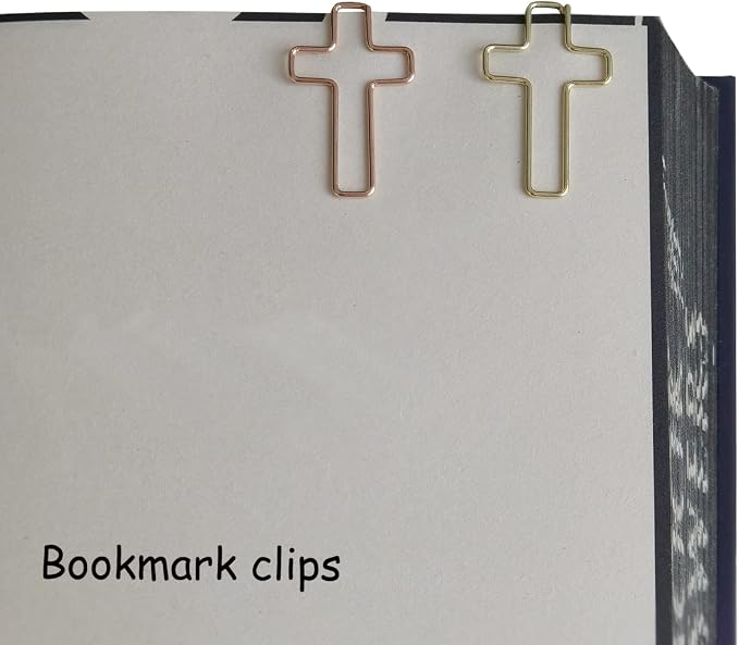 50 PCS Cross Paper Clips for Bible Study, Rose Gold Desk Accessories Christian - Image 6