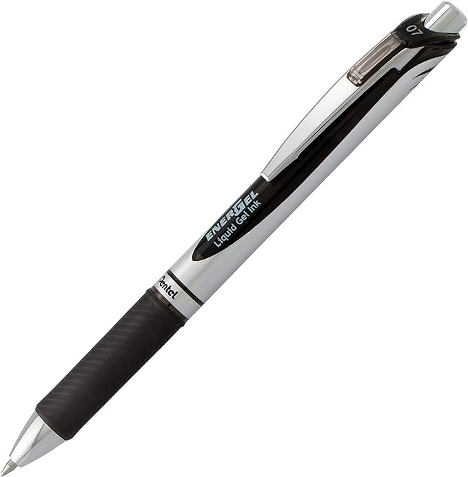 Pentel Energel 0.7 mm Rtx Retractable, 6 Black & 6 Blue Ink Pens Metal Tip - Image 2