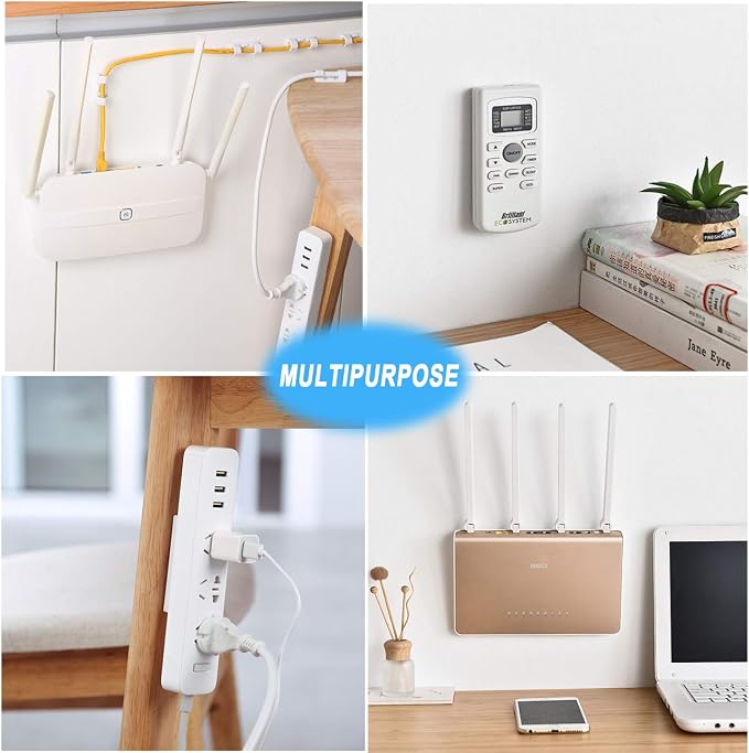 ACKLLR 4 Pack Self Adhesive Power Strip Holder Fixator Wall Mount Plug-in - Image 5