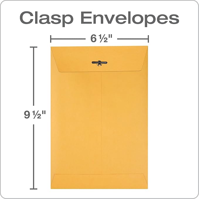 Quality Park 6-1/2 x 9-1/2 Clasp Envelopes, Clasp and Gummed Closures - Image 2
