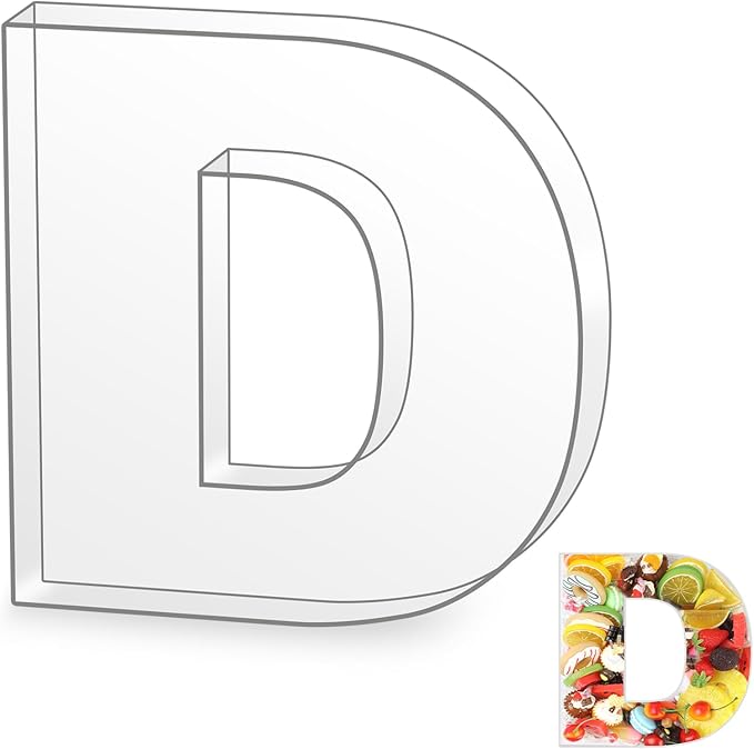 10" D Clear Acrylic Letter Charcuterie Board Box, Reusable Fillable Decorative by Esmorah
