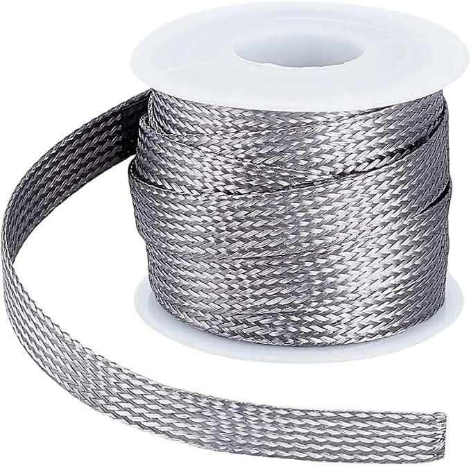 UNICRAFTALE 16.4ft 0.39" W Braided Sleeving Braid Stainless Steel Cable Wire by UNICRAFTALE