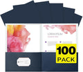 pmybupo Two Pocket Folders, 100 Pack Blue Folders by pmybupo