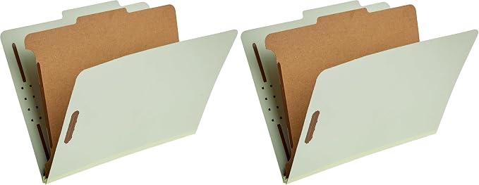 Amazon Basics Classification File Folders, 1 Divider, 2-Inch Embedded Fasteners by AmazonBasics