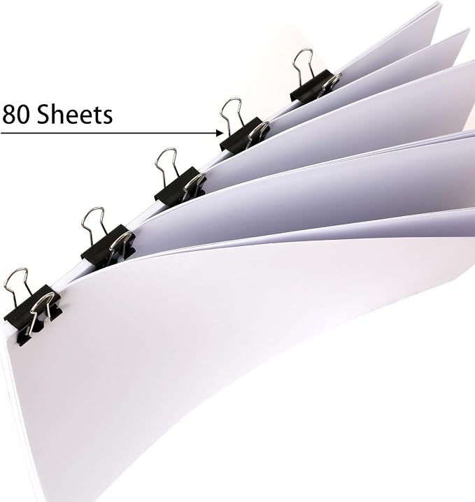 SANNIX 42 PCS Binder Clips, 1 inch 25mm Binder Clips Black Paper Clamps Medium - Image 4