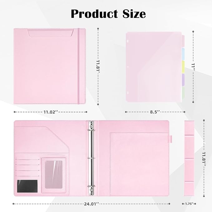 Ospelelf Pink Leather Binder - Image 6