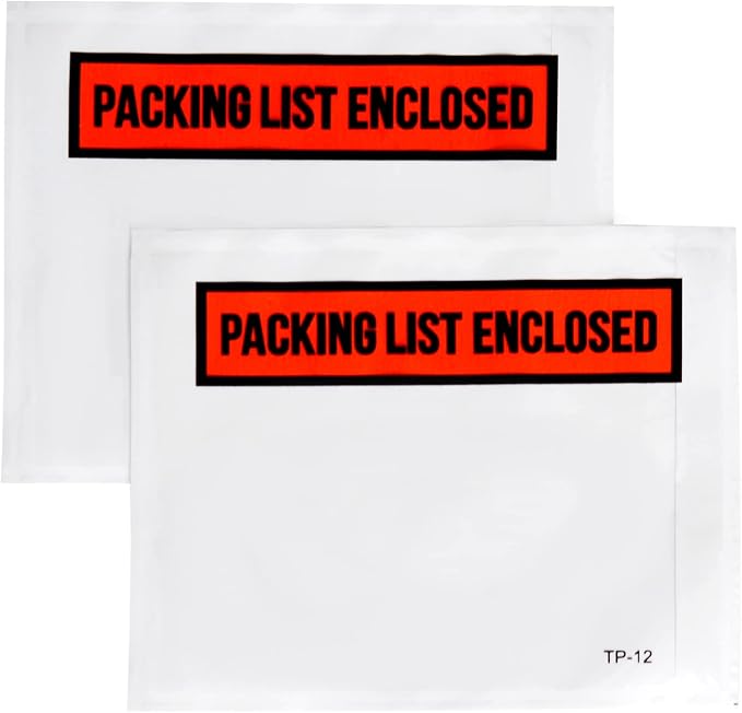 1000 PCS 4.5"x 5.5" Clear Self-Adhesive Packing List Envelopes by INSAFEPACK