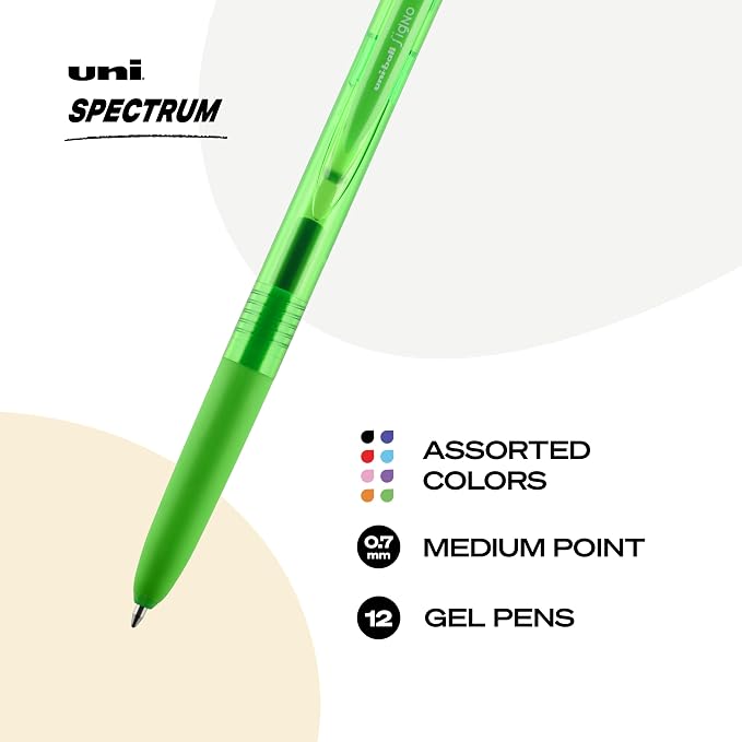 uniball Spectrum Retractable Gel Pens, Medium Point, 12 Pack - Image 2