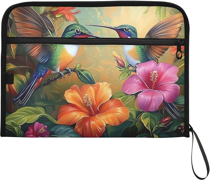 Expanding File Folder Hummingbirds Butterflies Spring Floral Accordion File - Image 7