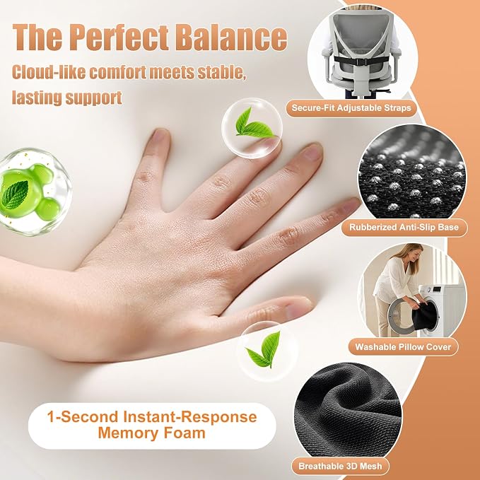 Thick Car Seat Cushion with Lumbar Support - Image 8