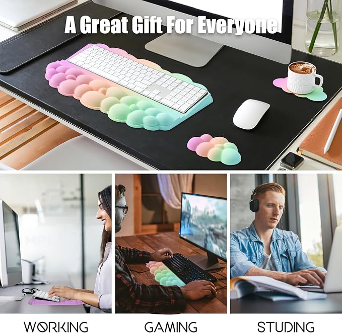 Ergonomic Wrist Rest for Keyboard, Soft Memory Foam Cloud Keyboard Stand Pad - Image 7