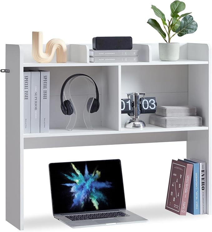 Nromant Desktop Bookshelf, Wooden Desk Storage Hutch by Nromant