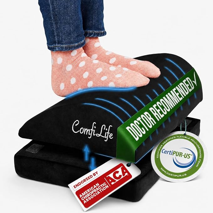 ComfiLife Foot Rest for Under Desk at Work – Adjustable Desk FootRest for by ComfiLife