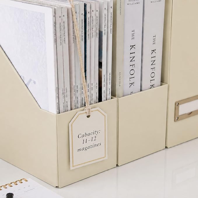 BLU MONACO | Cardboard Magazine File Holder Set of 6 | Vertical Magazine File - Image 3