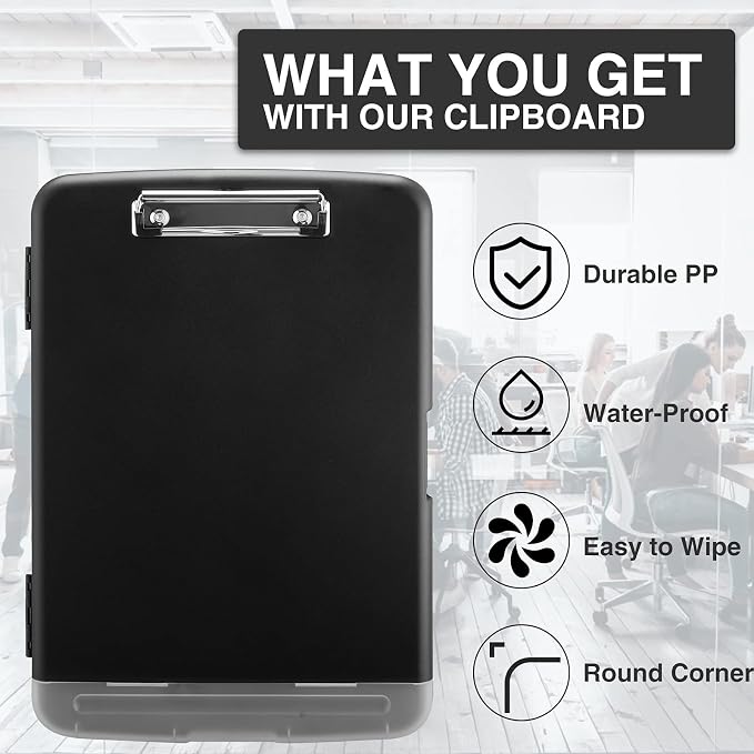 Sooez Clipboards with Storage, High Capacity Clip Boards 8.5x11 with Storage - Image 3