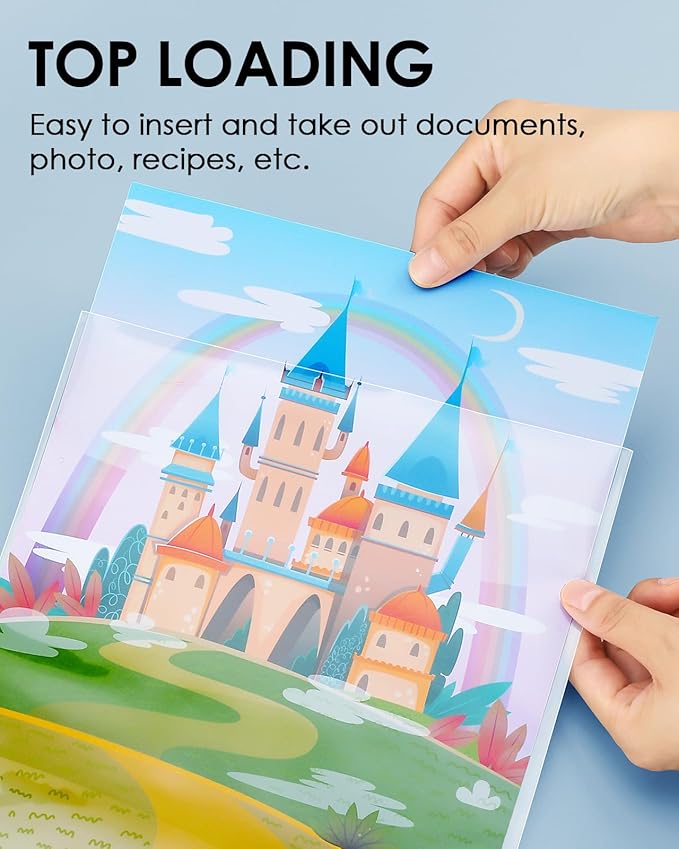 KTRIO No Holes Sheet Protectors 8.5 x 11, 100 Pack Heavy Duty Paper Sleeves | - Image 3