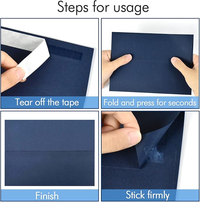 100 Pack A2 Blue Envelopes Self Sealing Adhesive Perfect - Image 2