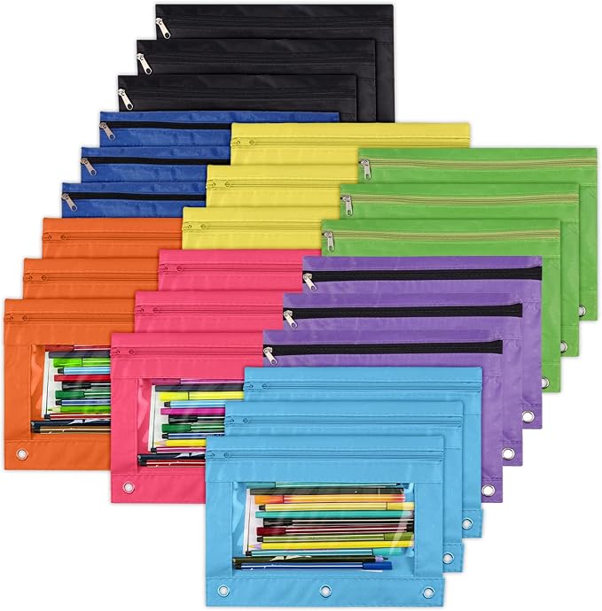 YoeeJob Pencil Pouch for 3 Ring Binder, Zipper Pencil Pouches Bulk, Pencil Case by YoeeJob