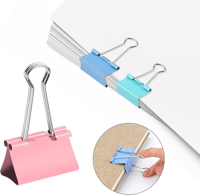 SANNIX 110 PCS Colored Binder Clips, X Large, Mini and Micro, Colorful Binder - Image 5