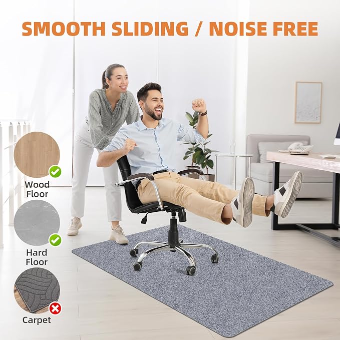 Office Chair Mat for Hardwood and Tile Floor, Anti-Slip Mat for Rolling Chair - Image 2