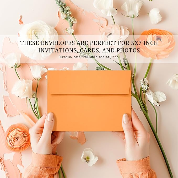 Slapaflife 50 Pack 5x7 Envelopes, 5x7 Colored Self-Seal Envelopes - Image 4
