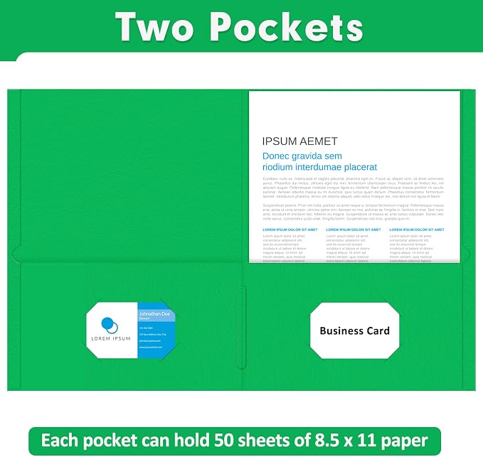 Two Pocket Folders, PANDRI 50 Pack 2 Pocket Folders, Letter Size Paper File - Image 4
