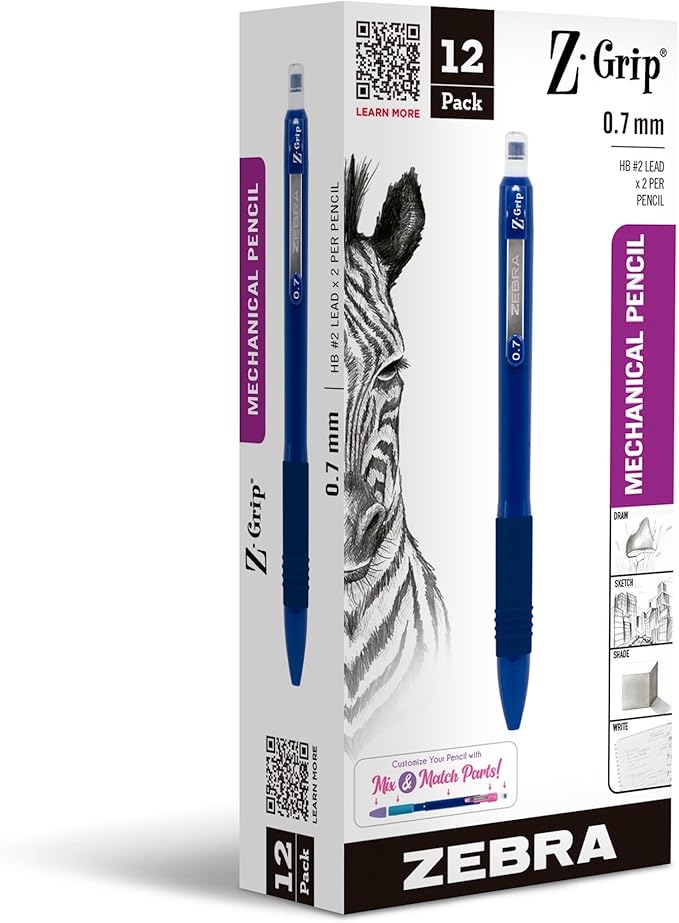 Zebra Pen, Z-Grip Mechanical Pencil, Smooth Writing, Latex-Free Grip, 0.7mm Lead by ZebraPen