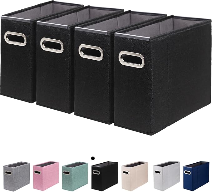 4 Packs Letter Size File Organizer, File Folders Organizer, Fabric Storage Box by ComfortKeeper