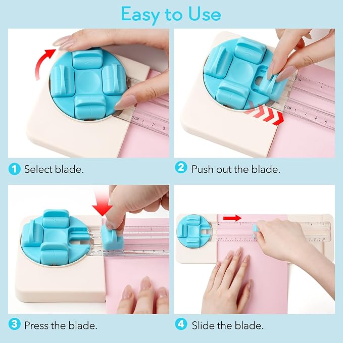 4-in-1 Paper Trimmer, 4 Style Multi-Function Scrapbooking Tool - Image 3