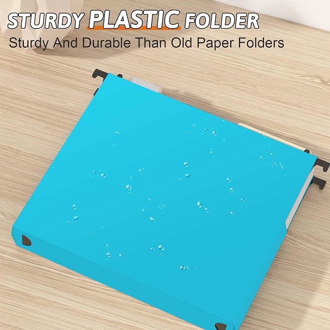 Plastic Hanging File Folders Expandable, 12 Pack Extra Capacity Hanging File - Image 2