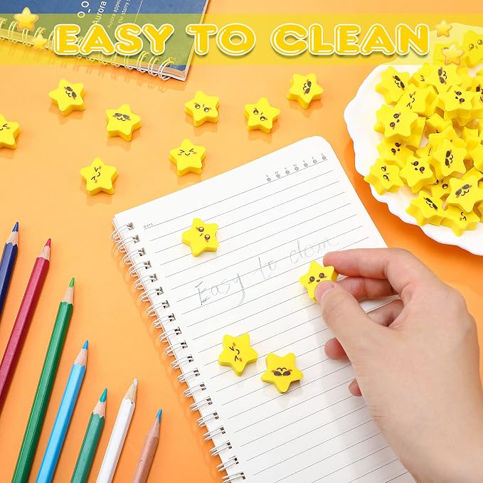 PerKoop 60 Pcs Mini Star Erasers Cute Star Erasers Bulk - Image 3