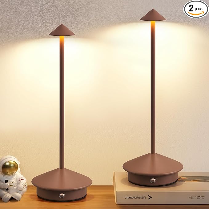 Modern Cordless Table Lamp Set of 2, Portable LED Desk Lamps, 5000mAh by NEWSEE