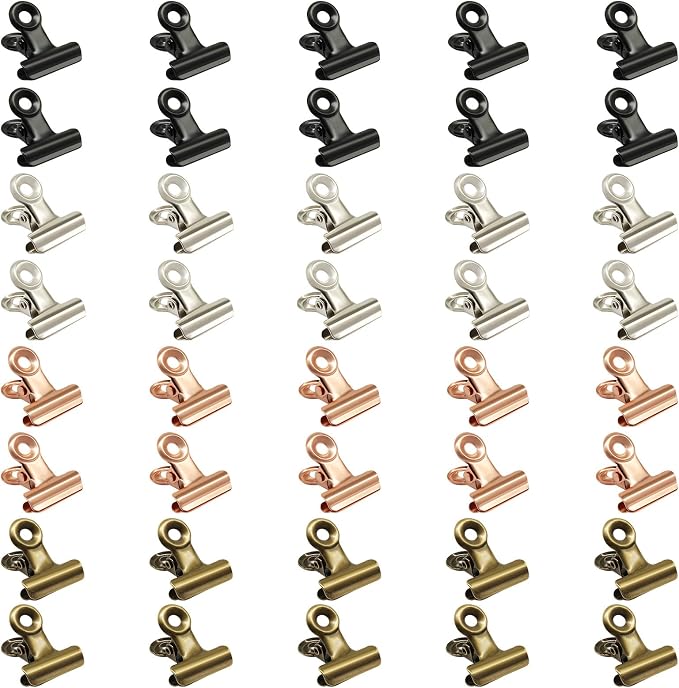 Bonsicoky 40 Pack Bulldog Clips, 0.87 inch / 22mm Mini Metal Hinge Clips - Image 2