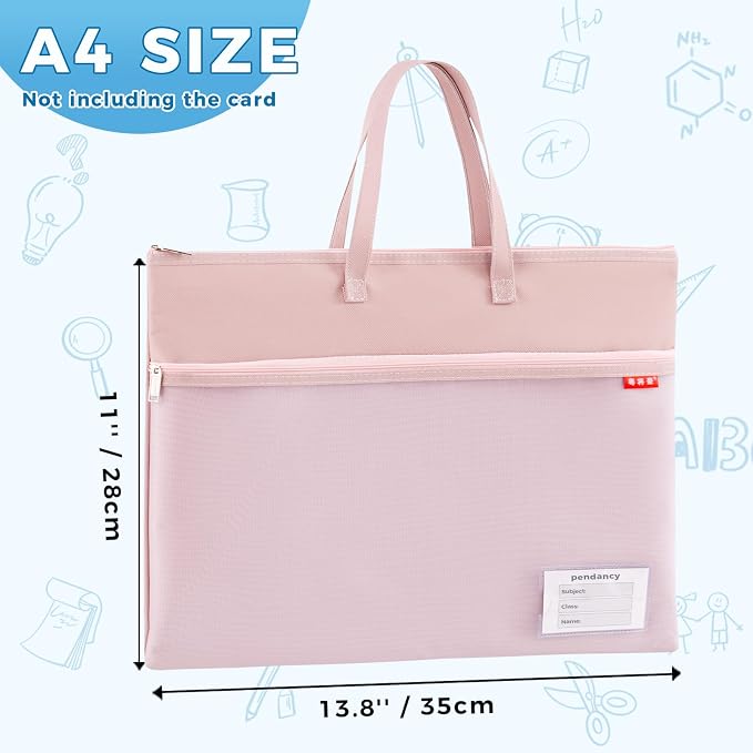 Pendancy Mesh Zipper Pouch A4 Size, Large Double Pocket Waterproof File Bag - Image 2