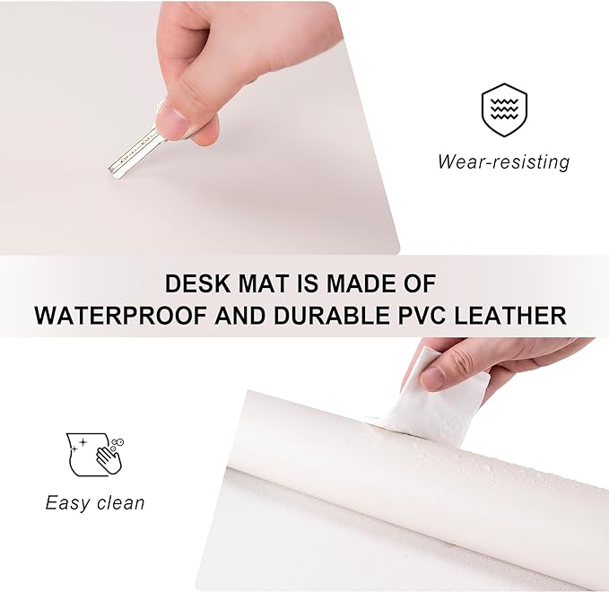 CADONO Leather Desk Pad Protector, Non-Slip PU Leather Large Mouse Pad - Image 3