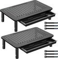 BONTEC 2 Pack Adjustable Monitor Stand Riser by BONTEC