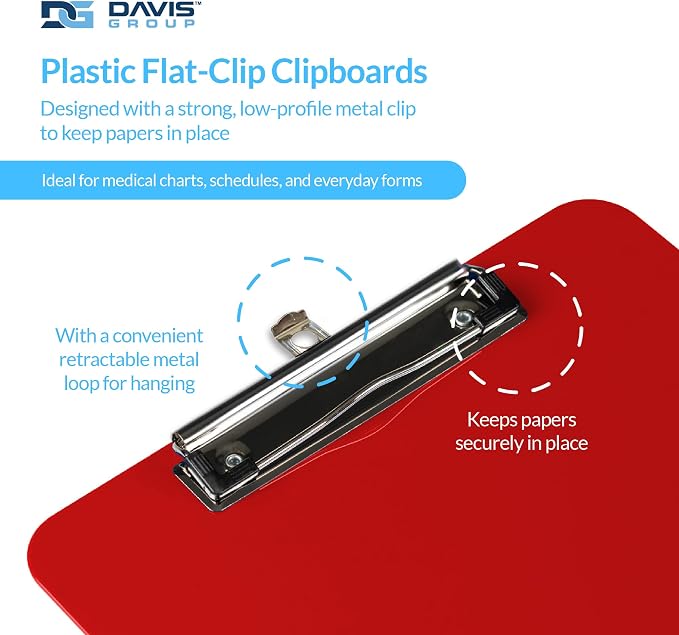 Pack of 6 Plastic Clipboards - Image 2