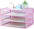 3 Tier Lettrer Tray Organizer, Metal Mesh Desk File Organizer by ideallife