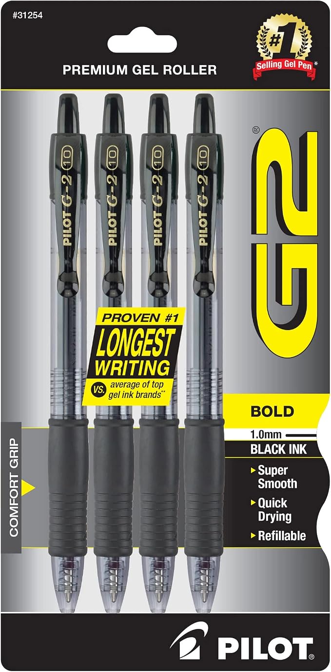 Pilot G2 Premium Refillable & Retractable Rolling Ball Gel Pens, Bold Point by PilotCorporationofAmerica