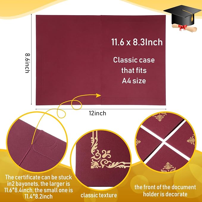 Sherr 60 Pcs Certificate Holders Certificate Covers Folders Diploma Holders - Image 2
