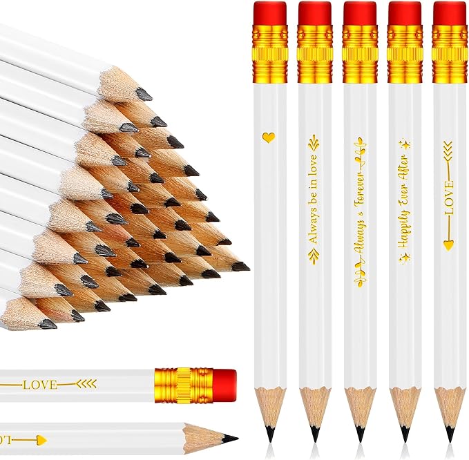 Crtiin 50 Pcs Bridal Shower Games Pencils Pre Sharpened Wedding Half Golf by Crtiin