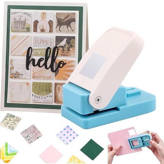 2 Pcs Square Stamp Punch, 1 Inch Square Hole Punch, Postage Stamp Shaped Paper - Image 5