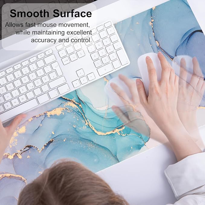 QIYI Large Mouse Pad, PU Leather Desk Mat - Image 4