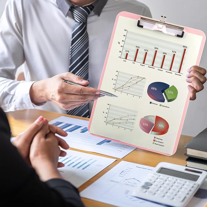 2 Pack Pink A4 Clipboard with Pen Holder, Standard Letter Size, Heavy Duty Clip - Image 7