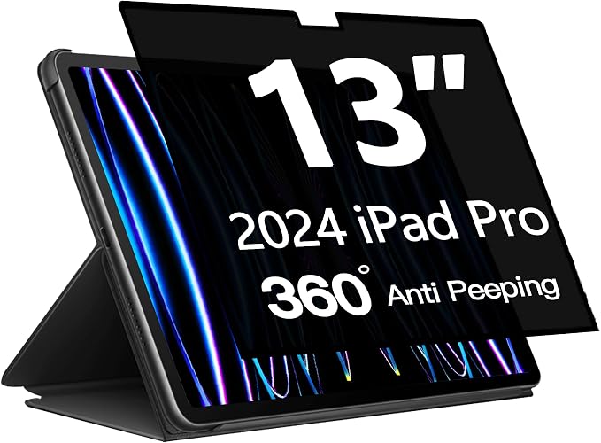 360° Privacy Screen Protector for iPad Pro 13 inch M4 7th Generation, iPad Pro by Halloive