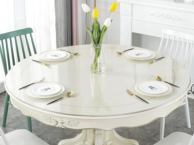Deep Dream 1.5mm Thick 46 Inches Clear Round Table Protector, Round Table Cover by DeepDream