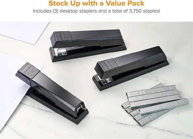 Bostitch Office No-Jam Premium Desktop Stapler, Full-Strip, 250 Staples Included - Image 2