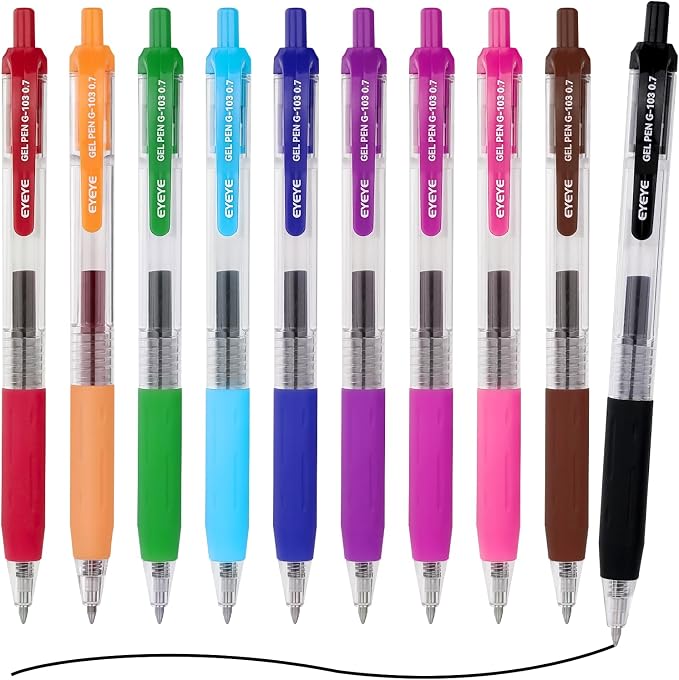 EYEYE G-103 Retractable Gel Pens Medium Point, Ballpoint Pen Fine Point Smooth by eyeye